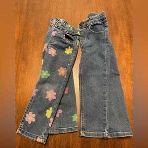 Garanimals Girls Jeans Bundle 3T Floral + Classic Blue Denim